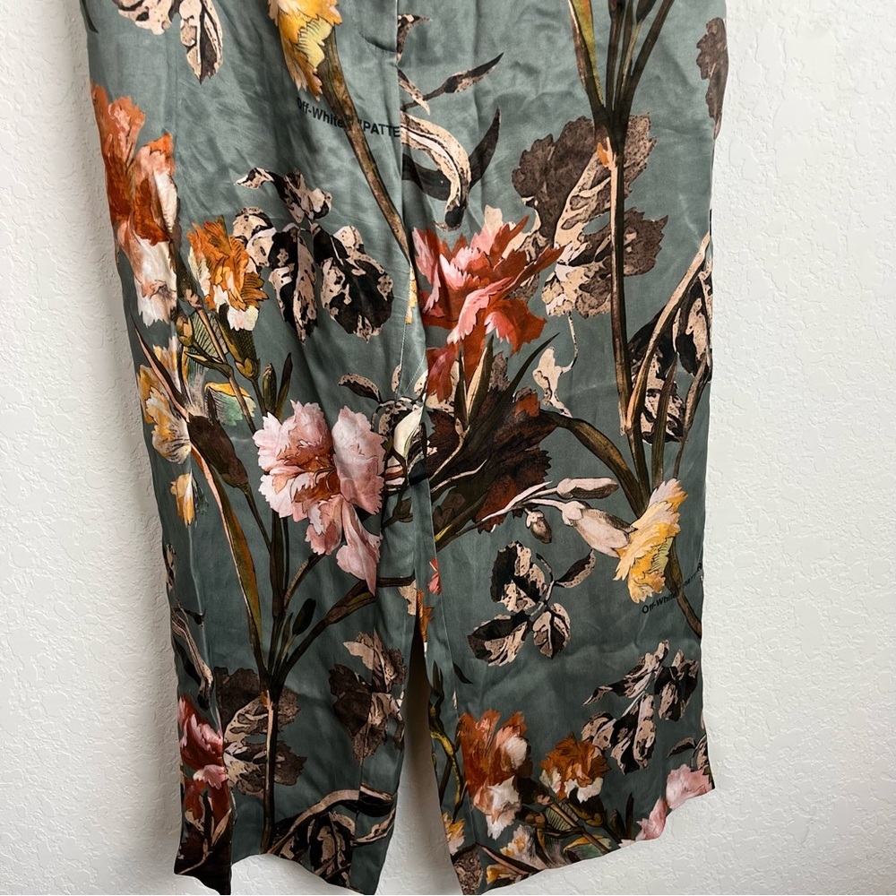 Off-White c/o Virgil Abloh Floral Wide Leg Palazzo Pants Size 44 - Picture 6 of 16